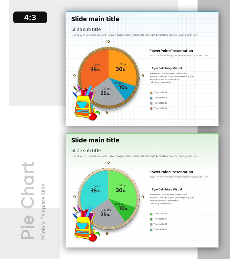 어린이 학습 시간 계획표 – 시장 점유율 시각화