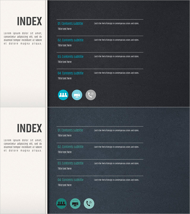 모던 비즈니스 템플릿 목차