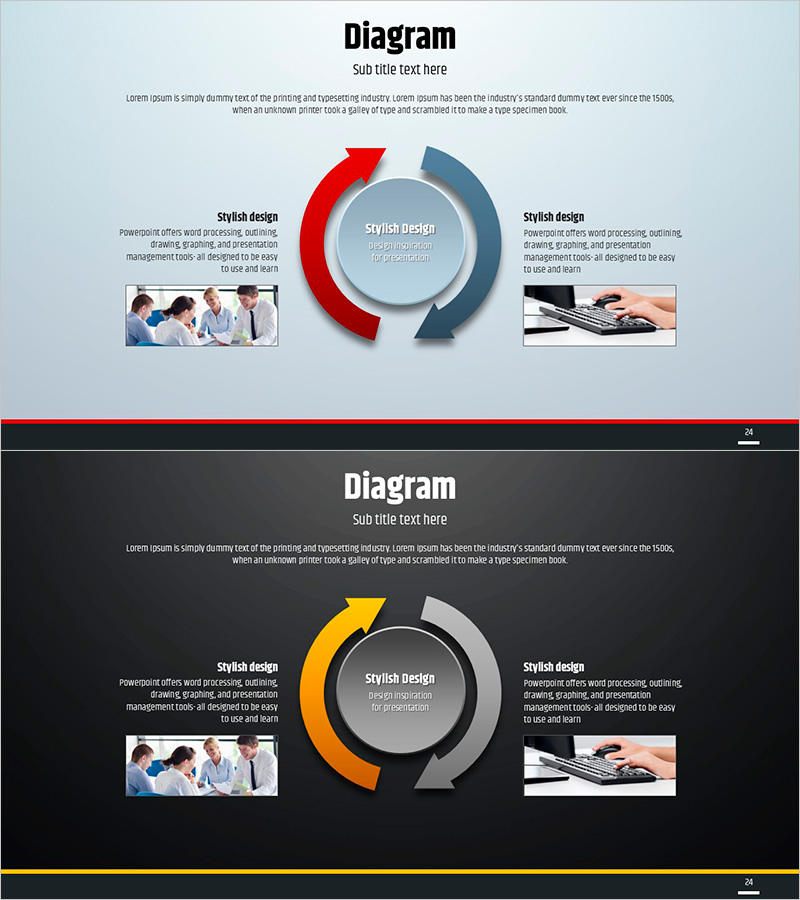 심플 원형 템플릿 다이어그램 – 흐름과 순환의 시각화