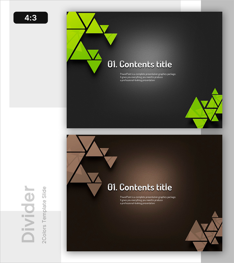 삼각형 패턴 PPT 간지 – 콘텐츠 제목 섹션 커버