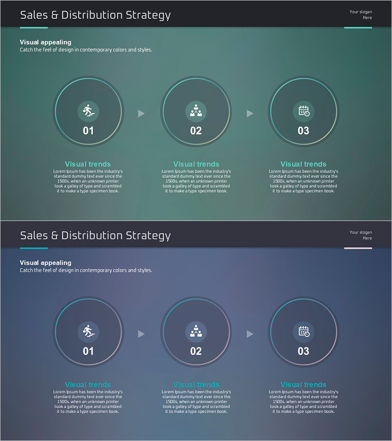 사업 추진 전략을 위한 아이디어 프레젠테이션 다이어그램 슬라이드