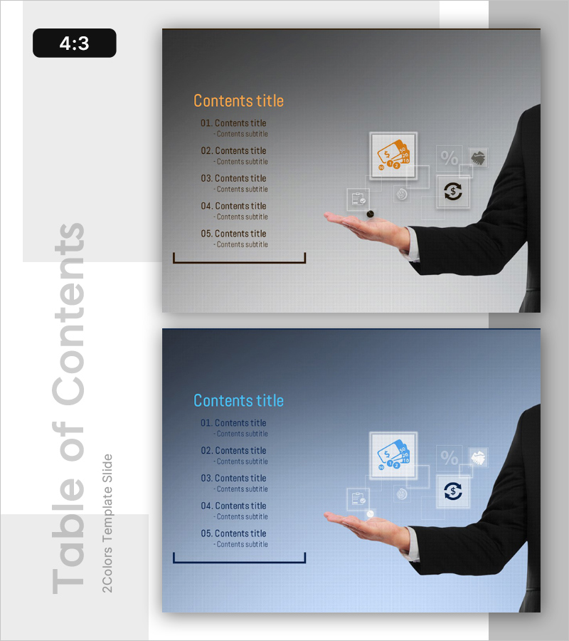 비즈니스 목표를 위한 PPT 목차