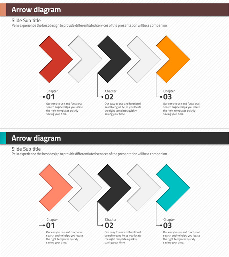 마름모 템플릿 흐름 다이어그램 – 사업 추진 전략