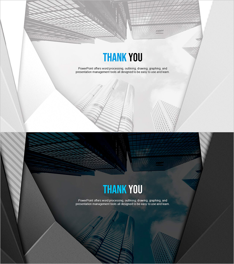 모던 블루 템플릿 엔딩표지 – 성공적인 발표의 마무리