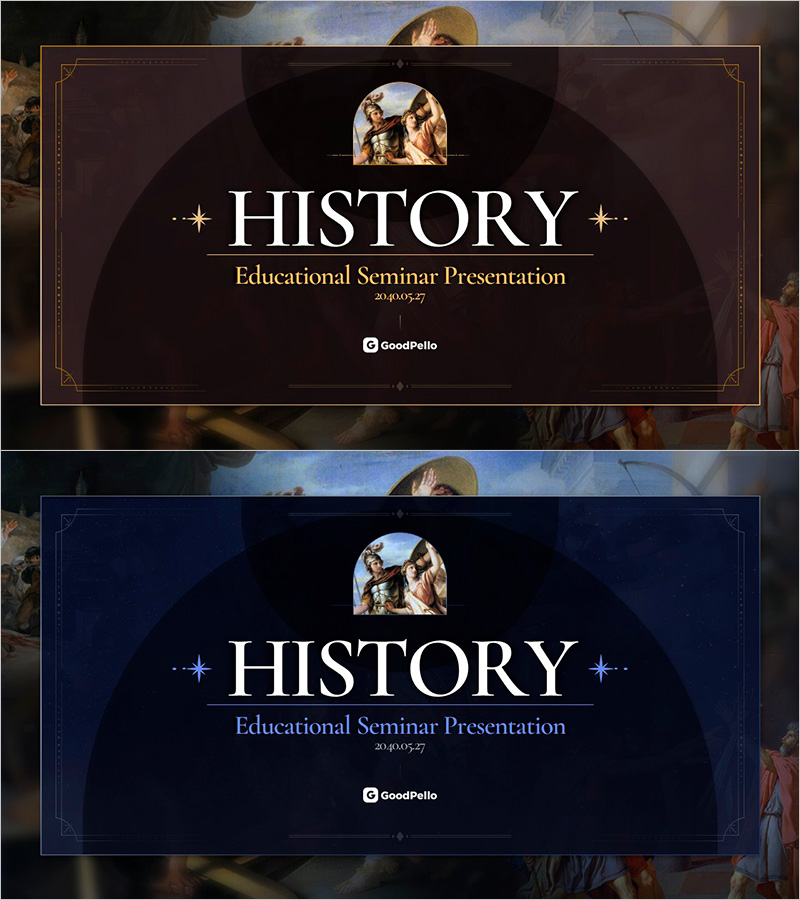 명화를 담은 클래식 역사 프레젠테이션 표지 – 인사이트와 심화