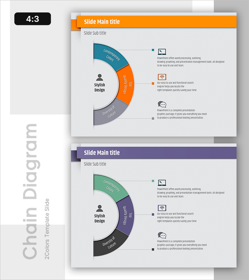 스타일리시한 디자인의 인포그래픽 슬라이드 – 현대적 색상과 품질