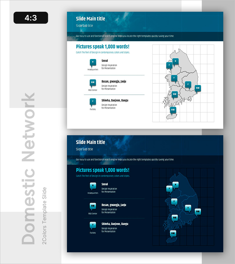 말풍선 아이콘으로 나타낸 주요 지역 - Key Locations with Speech Bubble Indicators