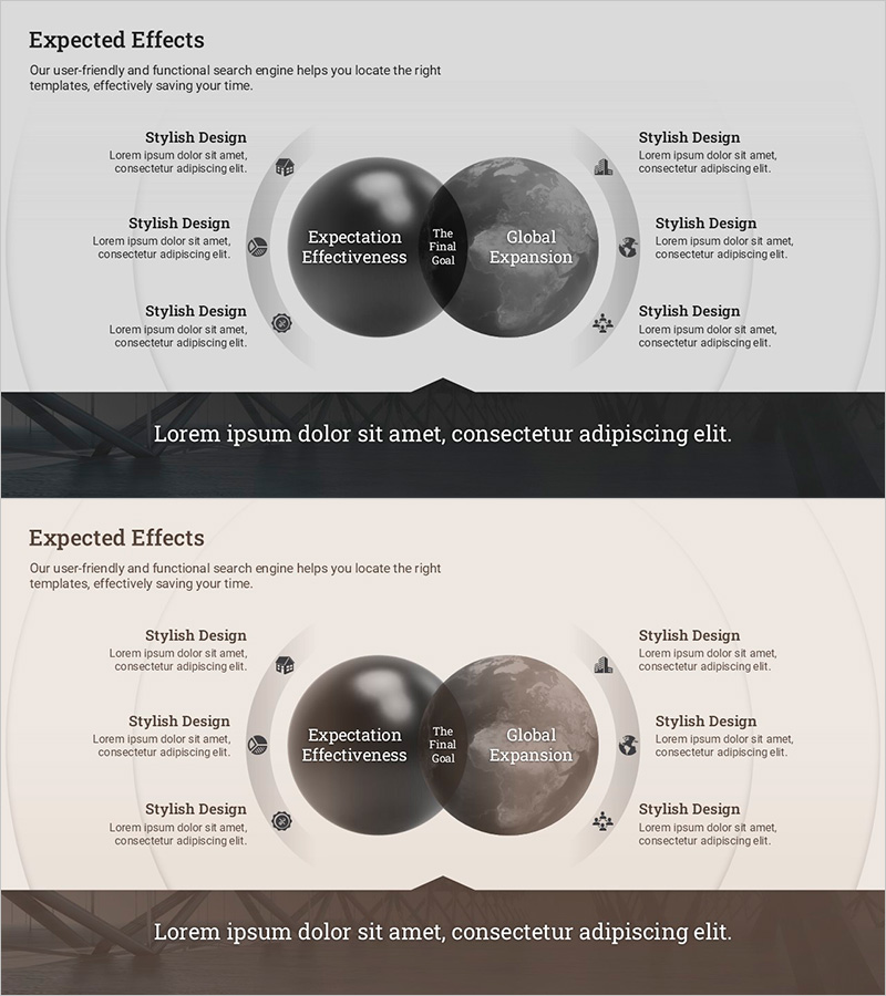 기대 효과를 강조한 비주얼 다이어그램 프레젠테이션 – 비즈니스 목표 달성을 위한 전략