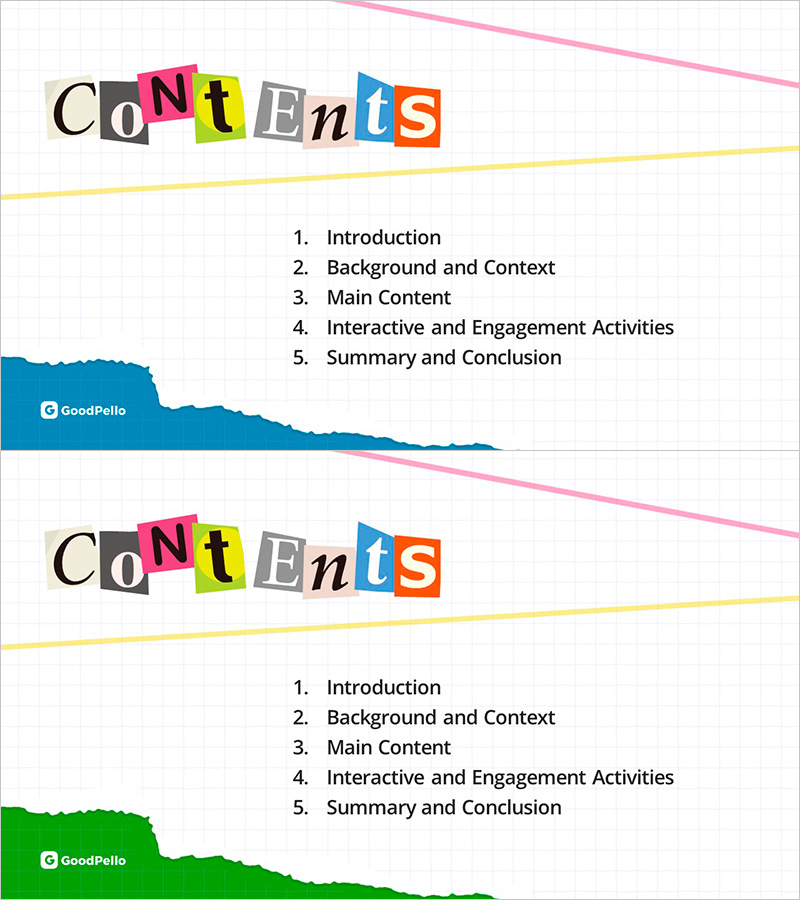 컬러풀 콜라주 목차 슬라이드