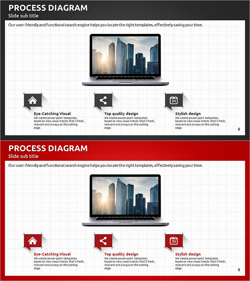 모던 비즈니스 플랜 프로세스 다이어그램 – 효율적 정보 전달