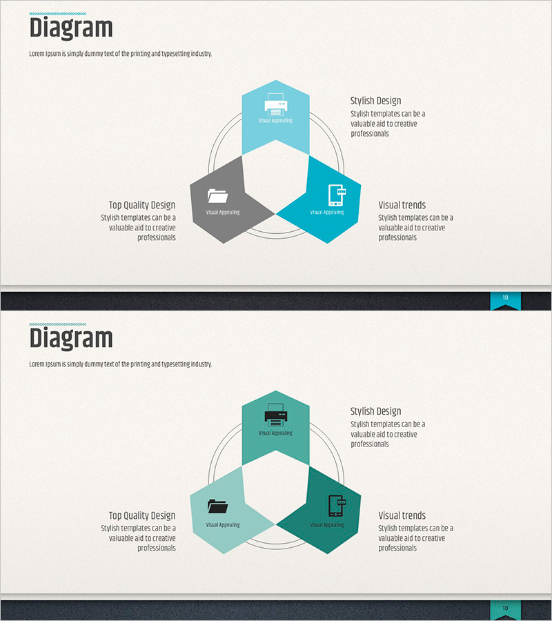 무료 모던 비즈니스 템플릿 다이어그램1 – 사업 전략 시각화