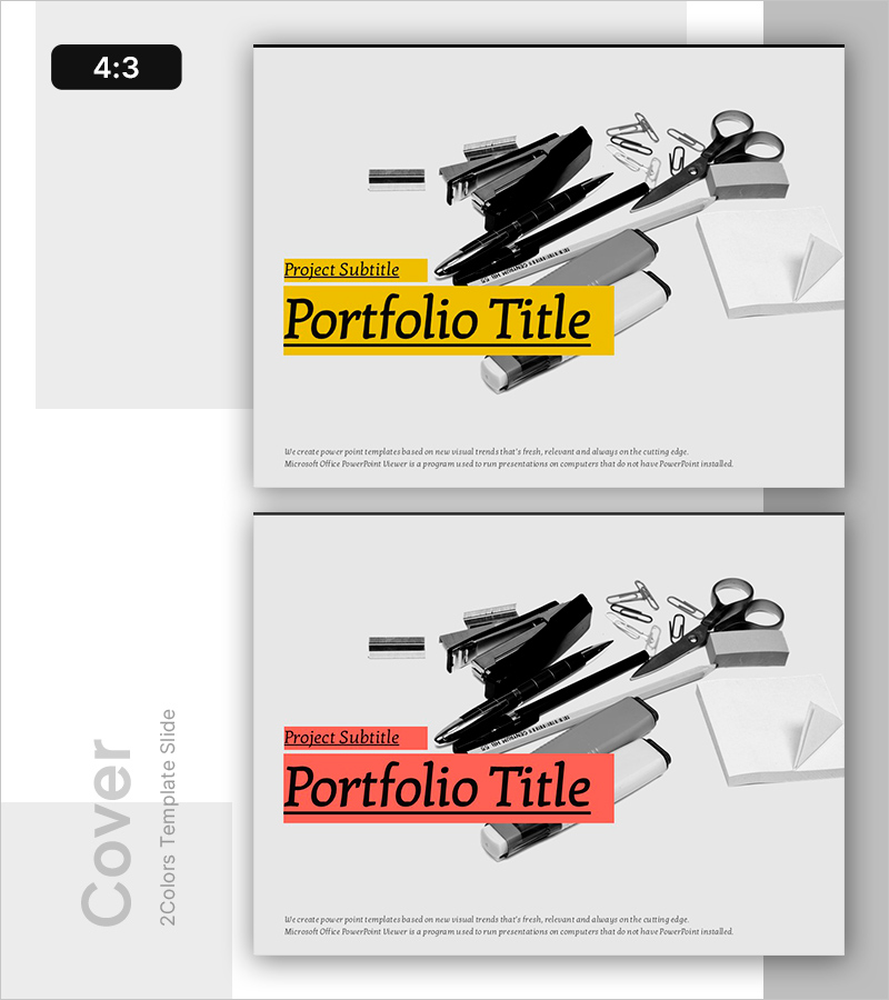 디자인 포트폴리오 PPT 커버 – 창의성과 전문성