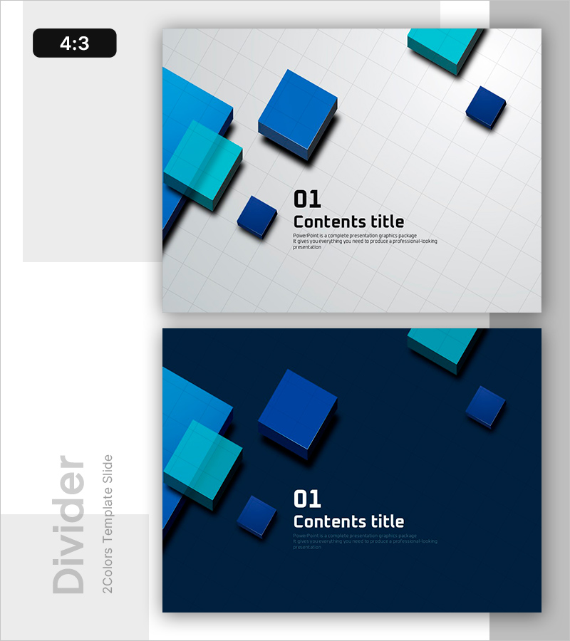 3D 박스 디자인으로 시각적 효과 극대화 – 간결하고 프로페셔널한 프레젠테이션