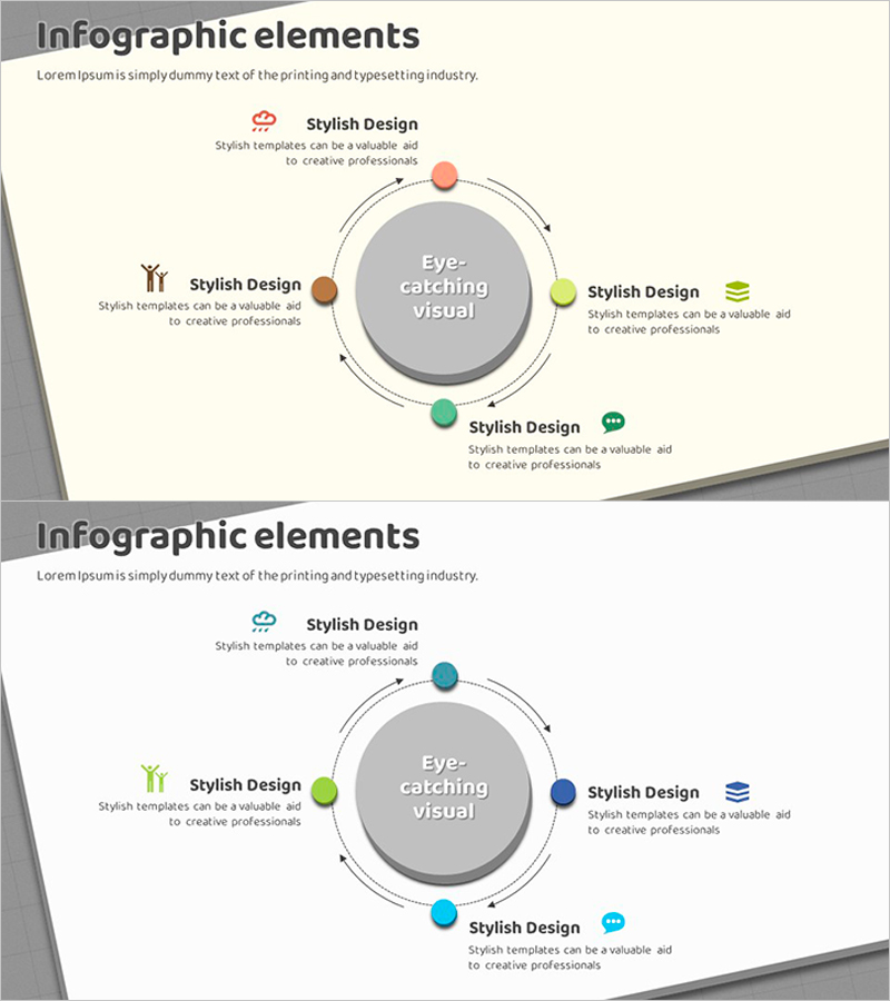 순환 다이어그램을 활용한 박스 와이드 PPT 템플릿