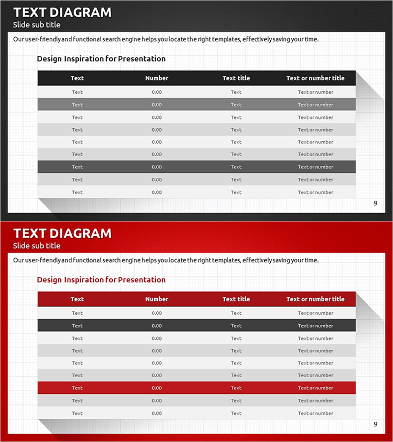 모던 비즈니스 플랜 템플릿 텍스트 다이어그램 – 재무 성과 및 예산 관리