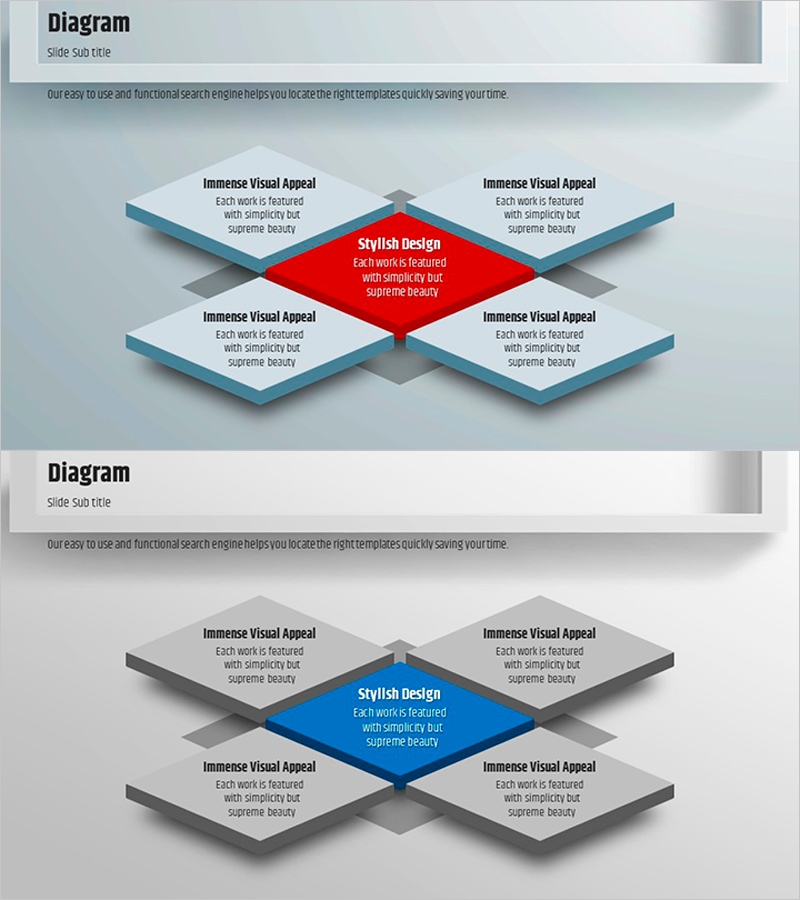 사각형 프레임 다이어그램으로 사업 전략 시각화 – 심플한 구성