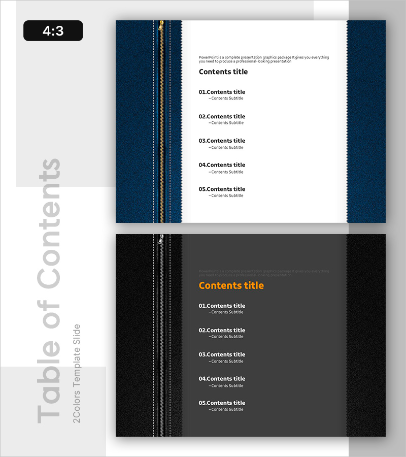 데님 PPT 목차 – 프로페셔널한 프레젠테이션의 시작
