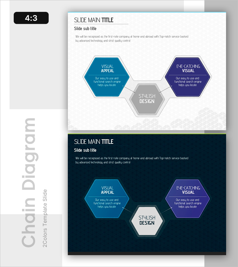 육각형 연결 다이어그램 – 사업 추진 전략 시각화