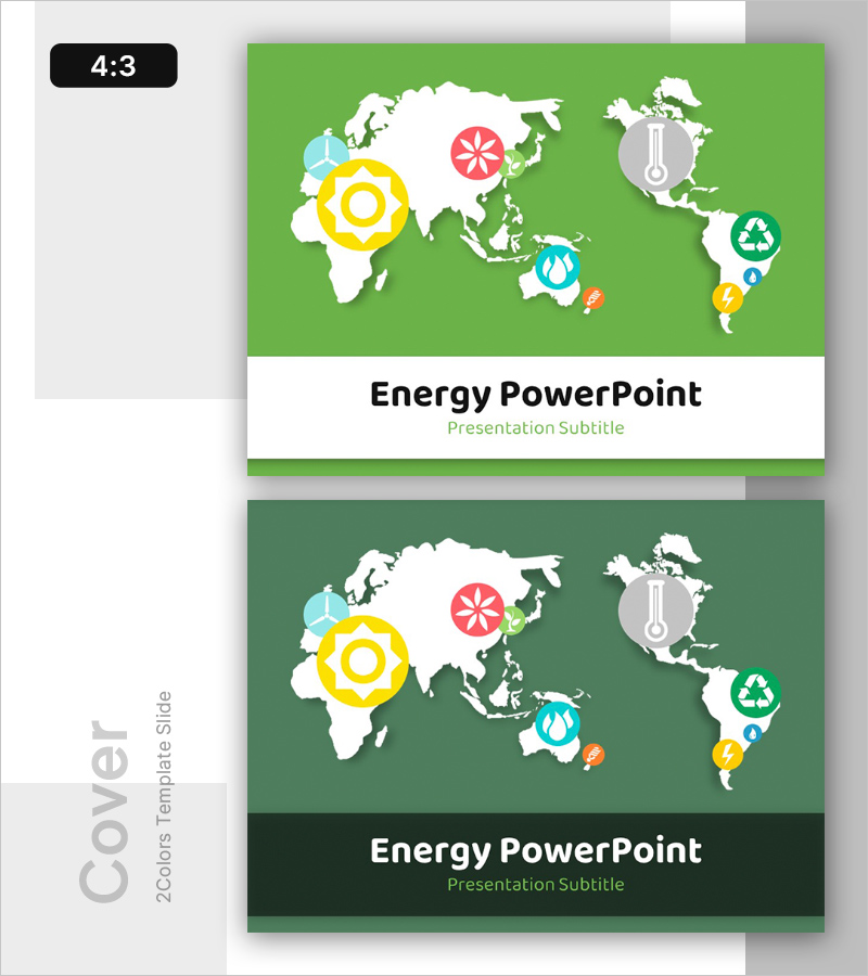에너지 파워포인트 표지 – 지속 가능성과 혁신