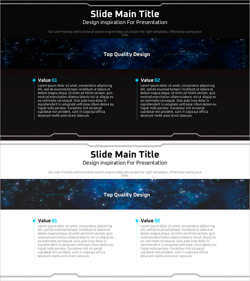기하학 무늬 와이드 피피티 템플릿 – 혁신 기술 미래 계획