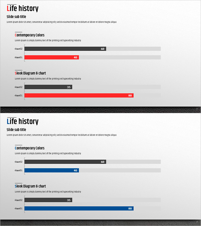 프리미엄 관리 템플릿 가로막대 그래프