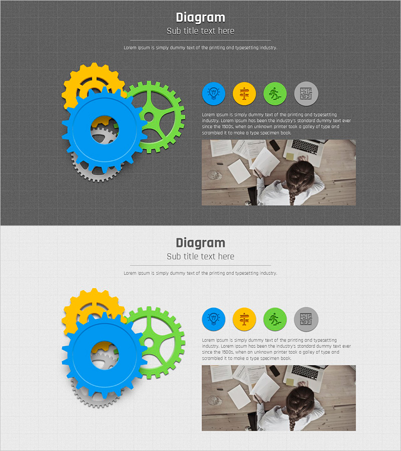 모눈종이 다이어그램 템플릿 – 사업과 기술 현황