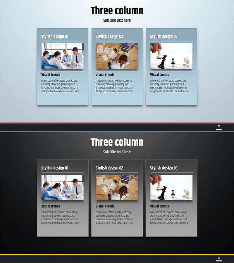 심플 원형 템플릿으로 사업 비전 및 목표 강조