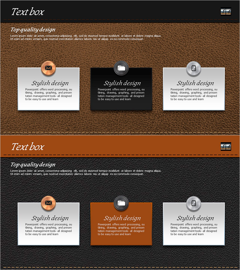 가죽 소재 템플릿 텍스트 박스 – 품격 있는 디자인