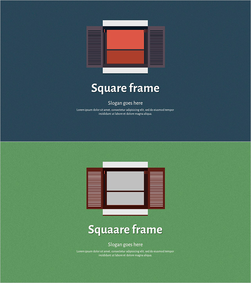 스퀘어 프레임 템플릿 표지 – 상징적이고 현대적인 디자인