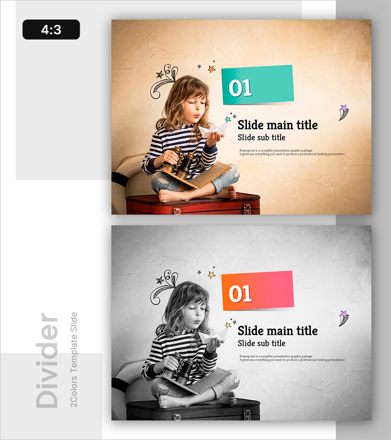 호기심 가득한 아이 슬라이드 간지 - 상상력과 창의성을 담은 간지