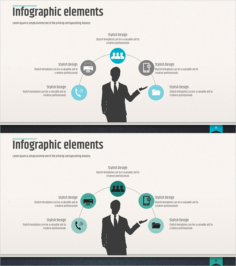 모던 비즈니스 인포그래픽 슬라이드 – 프레젠테이션의 변화