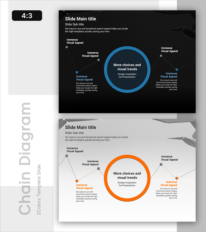 라인 그래픽 요소와 텍스트 박스를 활용한 운영 계획 슬라이드