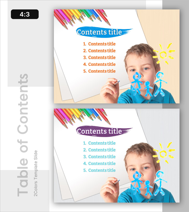 페인트 스타일 미술 교육 템플릿 목차