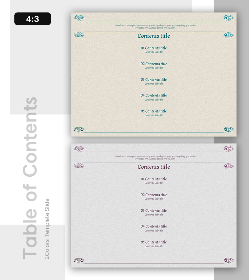 클래식 템플릿 목차 – 프레젠테이션의 시작