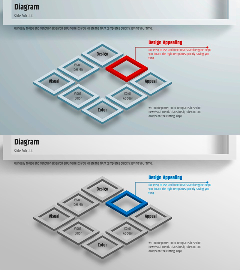 사각형 프레임 PPT 템플릿 – 사업 소개 및 기술현황