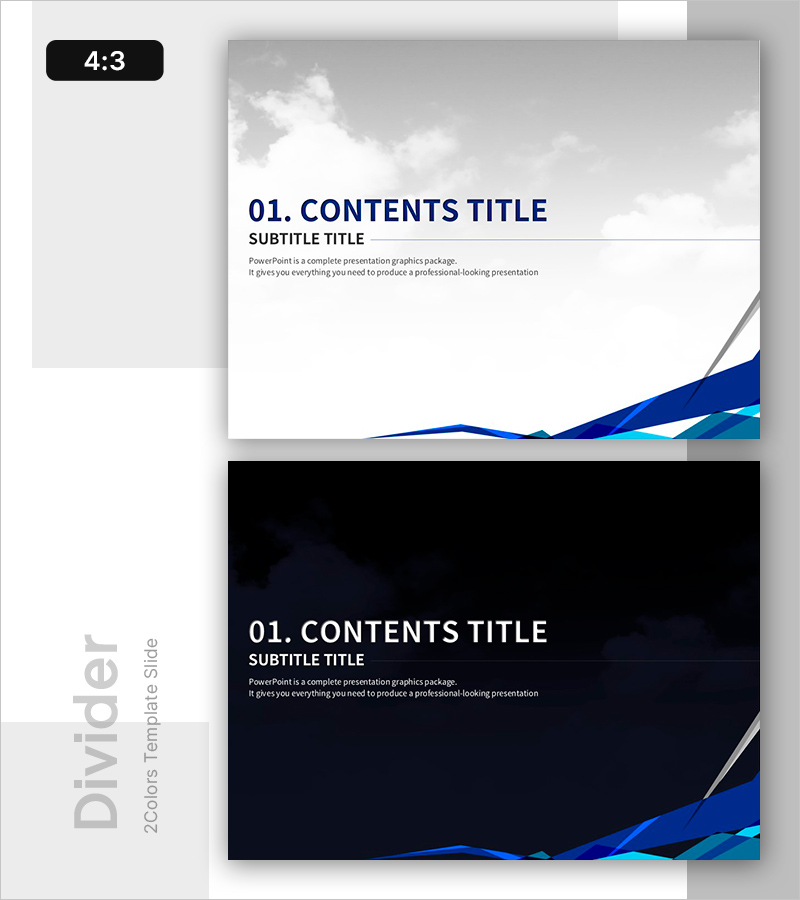 스카이 블루 비즈니스 디자인 PPT 간지 – 마무리와 시작의 상징