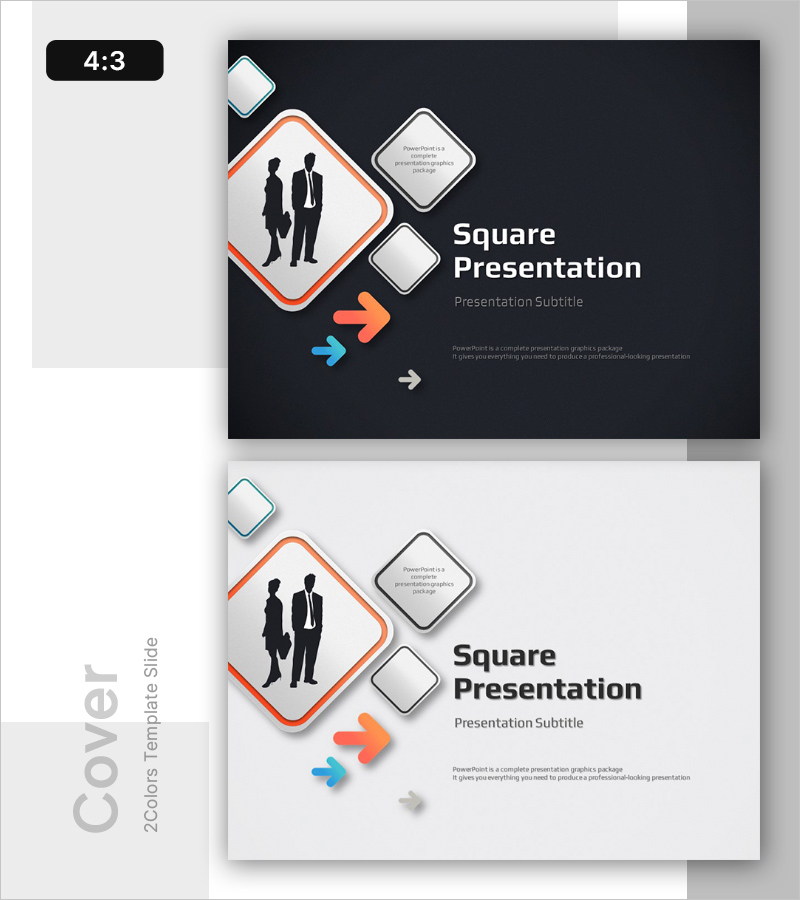 실루엣 비즈니스 스퀘어 표지 – 전문적인 첫인상