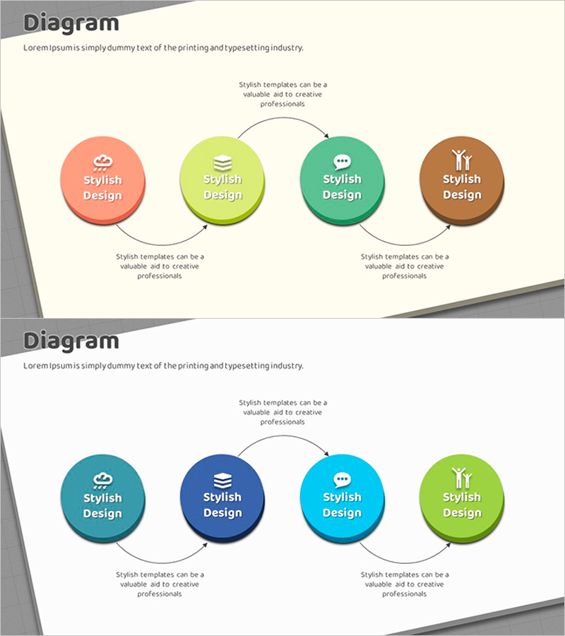 박스 와이드 템플릿 - 순서 연결형 다이어그램