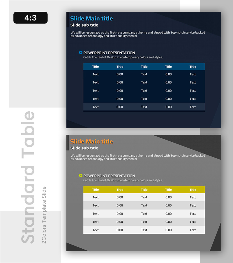 무료 네이비 올리브 스탠다드 테이블 – 모던 디자인의 다이어그램