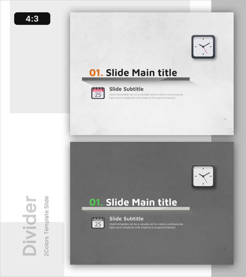 일정 관리 슬라이드 간지 – 미니멀한 디자인