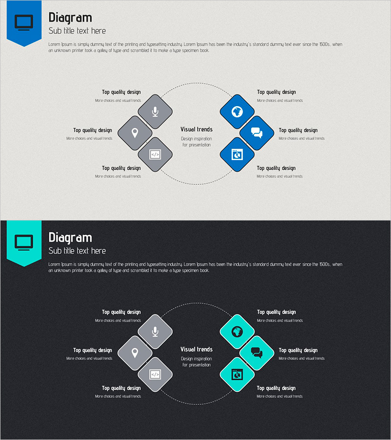 온라인 템플릿 다이어그램5 – 창의적 마케팅 전략