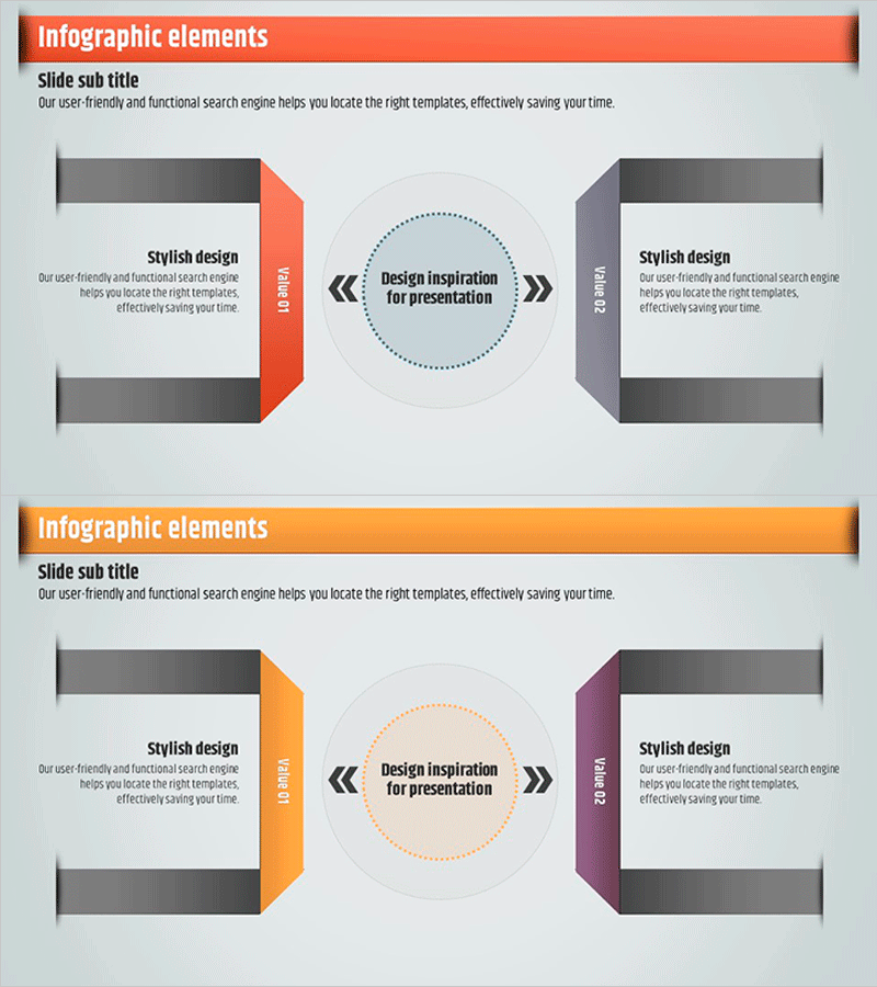 아이디어 도출을 위한 다이어그램 템플릿 - 전략적 흐름