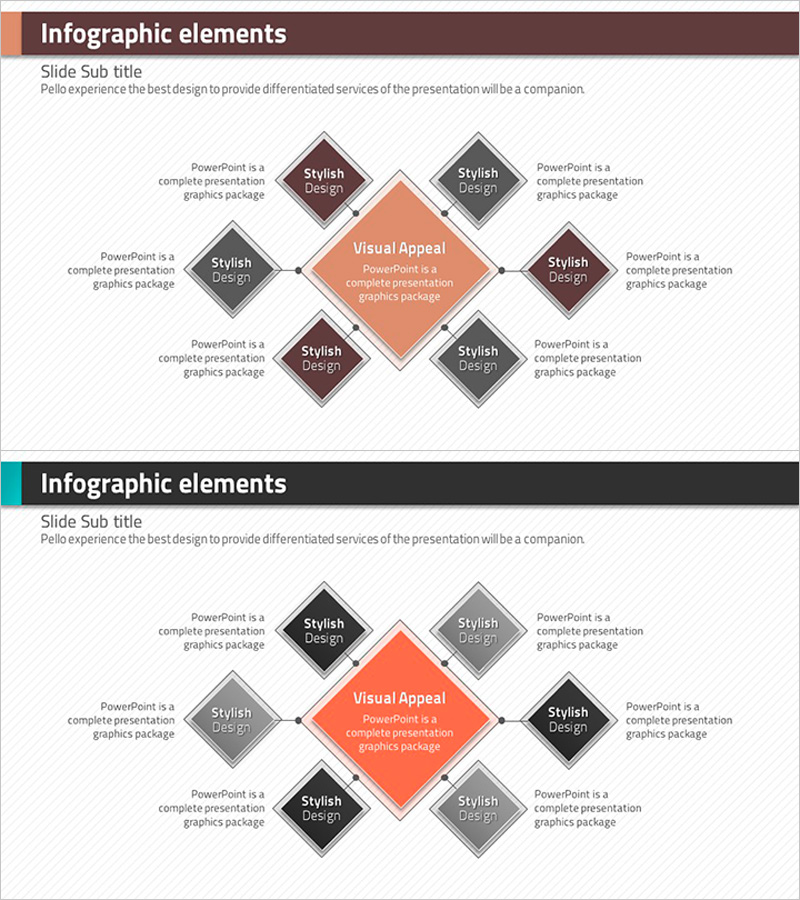 마름모 인포그래픽 템플릿 – 제품 및 서비스 소개