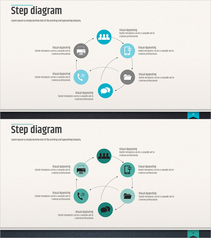 모던 비즈니스 템플릿 스텝 다이어그램