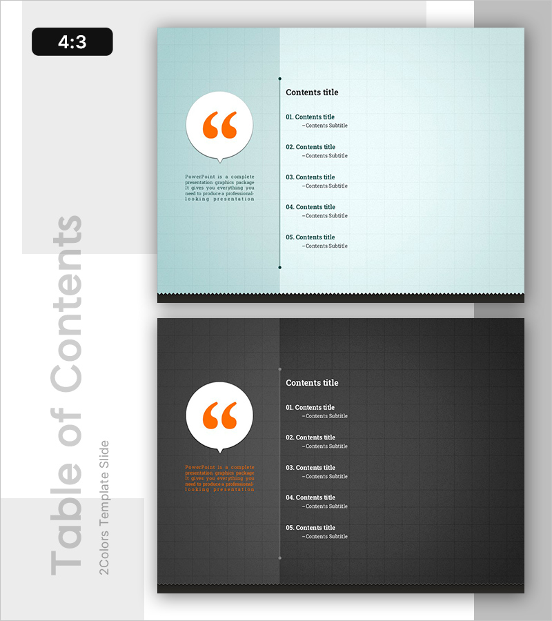 메시지 목차 슬라이드 템플릿 – 명확한 정보 전달