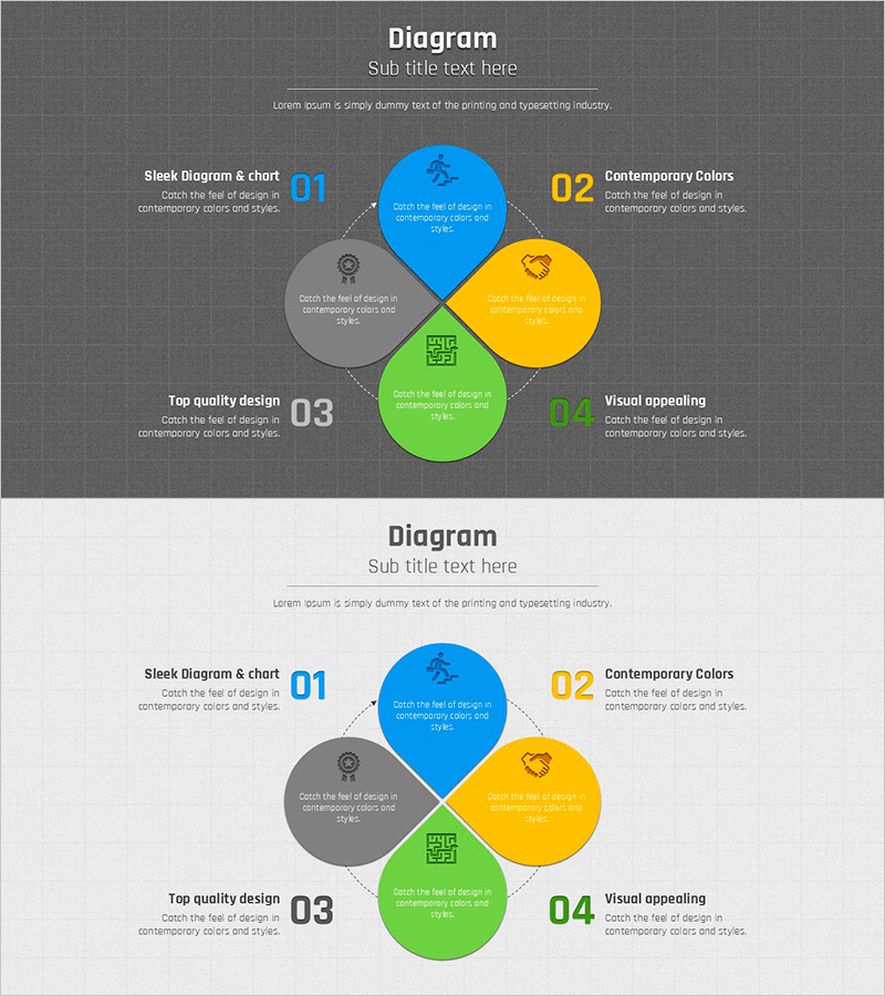 모눈종이 템플릿 다이어그램 – 비즈니스 전략 및 혜택