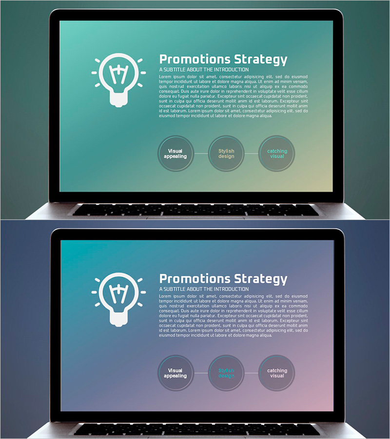 아이디어 프레젠테이션 템플릿 – 시각적인 매력을 담은 와이드 형식