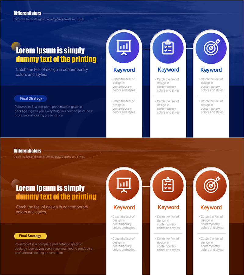 경쟁력 포인트를 시각적으로 강조하는 다이어그램 슬라이드 - 프리미엄 디자인