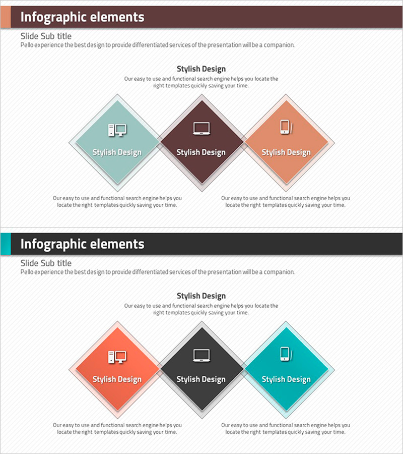 마름모 템플릿 인포그래픽7 – 비즈니스 소개 및 전략