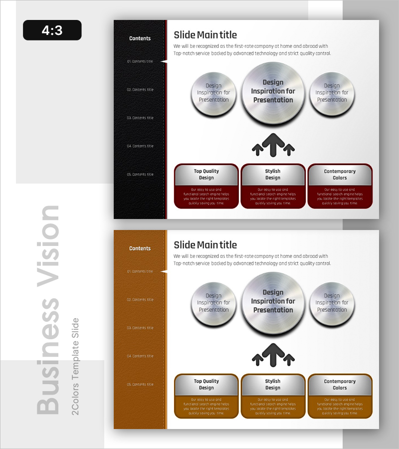 사업 목표 및 비전 설정을 위한 효과적인 다이어그램 슬라이드